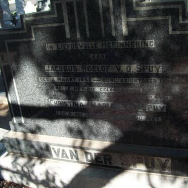 SPUY Jacobus Roelof, van der 1895-1938 &amp; Christina Maria 1899-1987