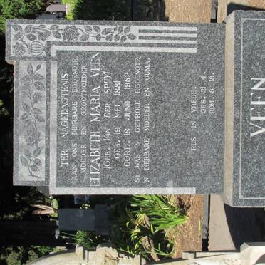 VEEN Elizabeth Maria nee VAN DER SPUY 1881-1952