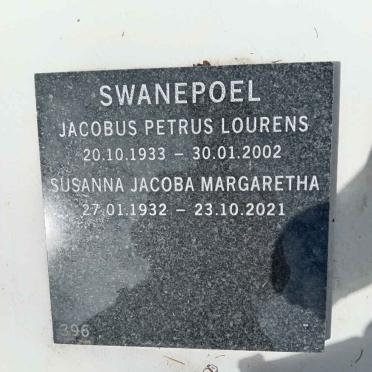 SWANEPOEL Susanna Jacoba Margaretha 1932-2021 &amp; Jacobus Petrus Lourens 1933-2002