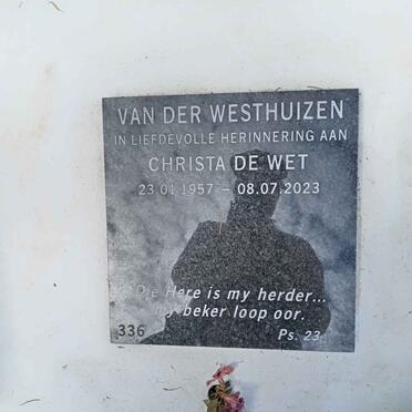 WESTHUIZEN Christa De Wet, van der 1957-2023