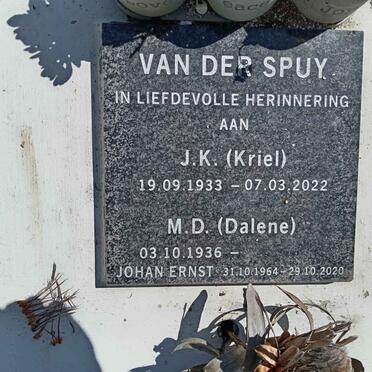 SPUY J.K., van der 1933-2022 &amp; M.D. 1936- :: Johan Ernst 1964-2020
