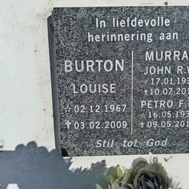 MURRAY John R. 1934-2010 &amp; Petro F.L. 1939-2016 :: BURTON Louise 1967-2009