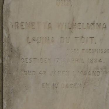 TOIT Renetta Wilhelmina Lovina, du nee THEUNISSEN -1884