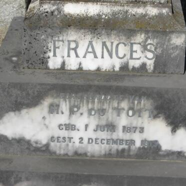 TOIT Frances, du 1873-1913