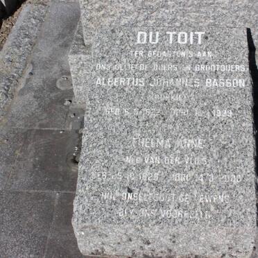 TOIT Albertus Johannes Basson, du 1922-19?9 &amp; Thelma Anne VAN DER VLIES 1929-2000