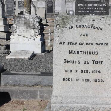 TOIT Marthinus Smuts, du 1914-1939