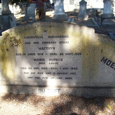 TOIT Matthys, du 1878-1929 &amp; Maria Hupkes LOUW 1880-1947