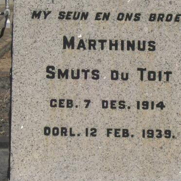 TOIT Marthinus Smuts, du 1914-1939