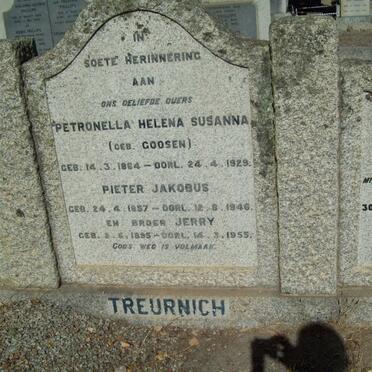 TREURNICH Pieter Jacobus 1857-1946 &amp; Petronella Helena Susanna GOOSEN 1864-1929 :: TREURNICH Jerry 1895-1955