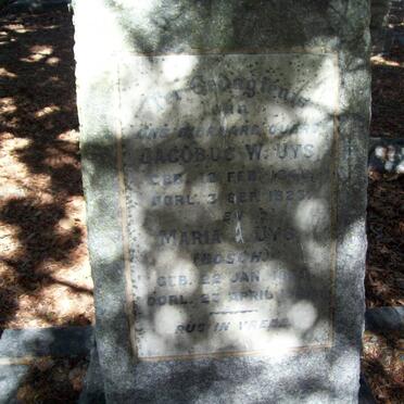 UYS Jacobus W. -1846-1923 &amp; Maria BOSCH 1865-1928