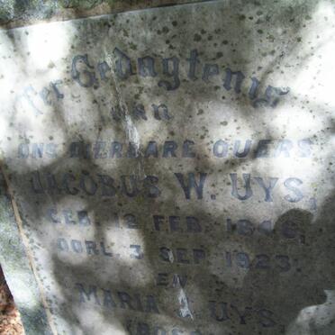 UYS Jacobus W. -1846-1923 &amp; Maria BOSCH 1865-1928 