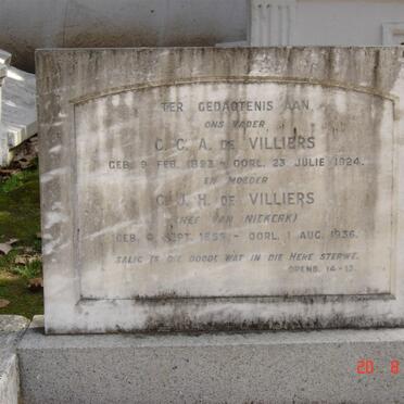 VILLIERS C.C.A., de 1893-1924 &amp; C.J.H. VAN NIEKERK 1853-1936