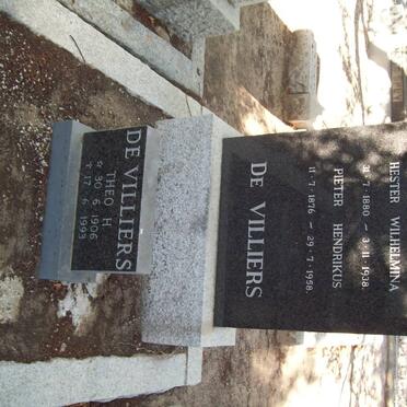 VILLIERS Pieter Hendrikus, de 1876-1958 &amp; Hester Wilhelmina 1880-1938 :: DE VILLIERS Theo 1906-1993