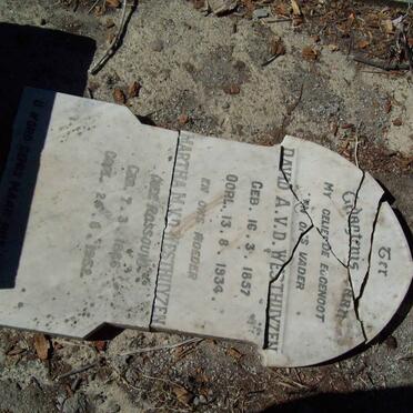 WESTHUYZEN David A.V.D. 1857-1934 &amp; Martha M. ROSSOUW 1886-1952