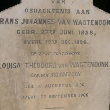 WAGTENDONK Frans Johannes, van 1826-1896 &amp; Louisa Theodora VAN HULSBERGEN 1826-1908