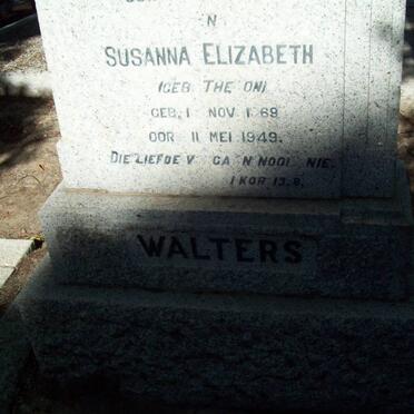 WALTERS Susanna Elizabeth nee THERON 1869-1949