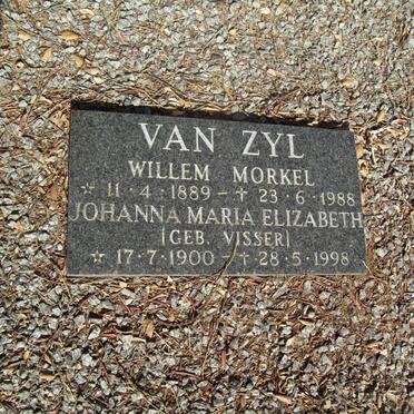 ZYL Willem Morkel, van 1889-1988 &amp; Johanna Maria Elisabeth VISSER 1900-1998