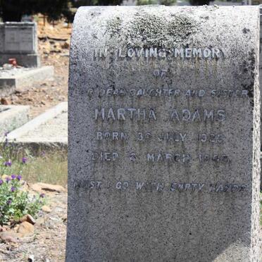 ADAMS Martha 1922-1943