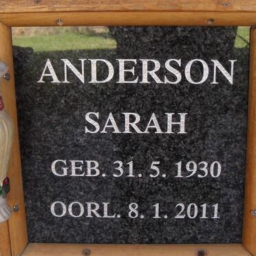 ANDERSON Sarah 1930-2011