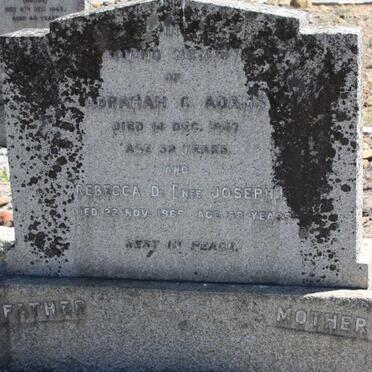 ADAMS Abraham C. -1947 &amp; Rebecca JOSEPH -1965