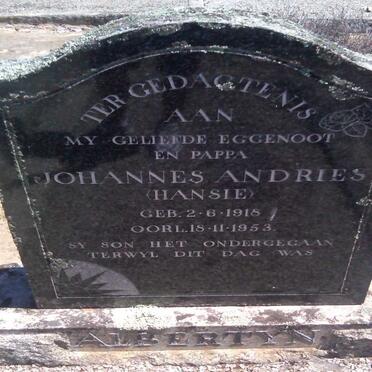 ALBERTYN Johannes Andries 1918-1953