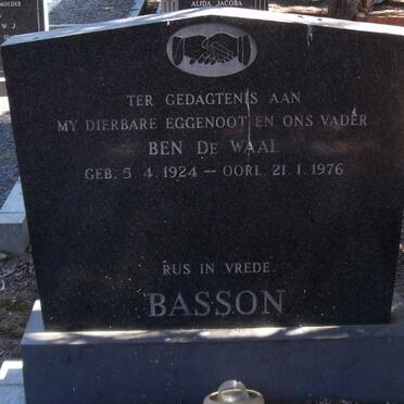BASSON Ben de Waal 1924-1976