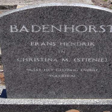 BADENHORST Frans Hendrik &amp; Christina M.