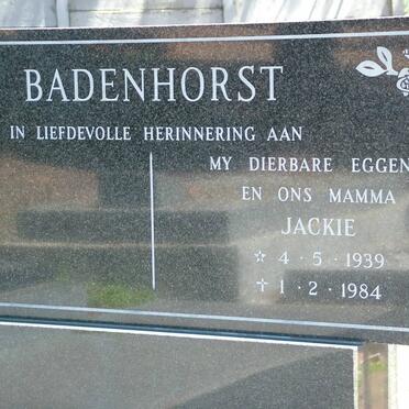 BADENHORST Jackie 1939-1984