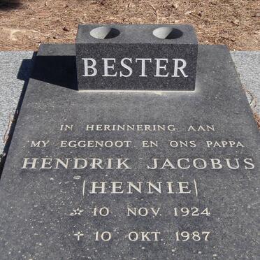 BESTER Hendrik Jacobus 1924-1987