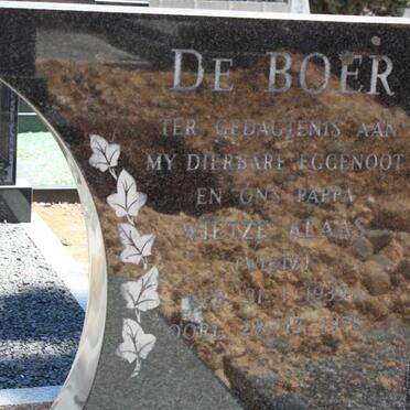 BOER Wietze Klaas, de 1939-1978