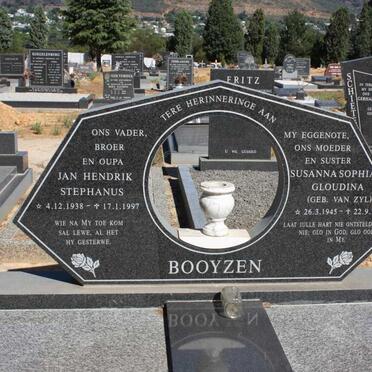 BOOYZEN Jan Hendrik Stephanus 1938-1997 &amp; Susanna Sophia Gloudina VAN ZYL 1945-1990