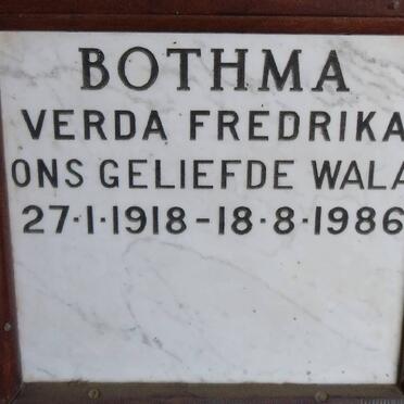 BOTHMA Verda Fredrika 1918-1986