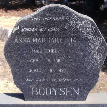 BOOYSEN Anna Margaretha nee KRIEL 1911-1977