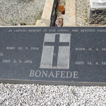 BONAFEDE Frank 1895-1952 &amp; Anita 1904-1978