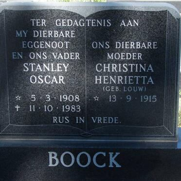 BOOCK Stanley Oscar 1908-1983 &amp; Christina Hendrietta LOUW 1915-