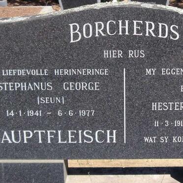 BORCHERDS Hester Elizabeth 1915-1974 :: HAUPTFLEISCH Stephanus George 1941-1977