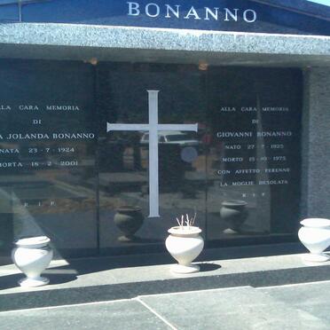 BONANNO Giovanni 1925-1975 &amp; Anna Jolanda 1924-2001