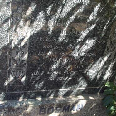BOSMAN Jacobus Johannes 1874-1958 &amp; Magdalena VAN ZYL 1880-1966