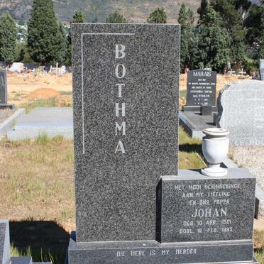 BOTHMA Johan 1943-1998 &amp; Anna Sophia 1958-2000