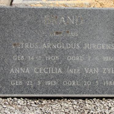 BRAND Petrus Arnoldus Jurgens 1908-1961 &amp; Anna Cecilia VAN ZYL 1913-1988