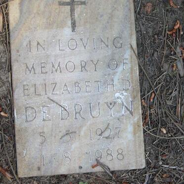 BRUYN Elizabeth D., de 1927-1988