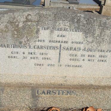 CARSTENS Marthinus L. 1851-1941 &amp; Sarah J. VAN ZYL 1867-1942