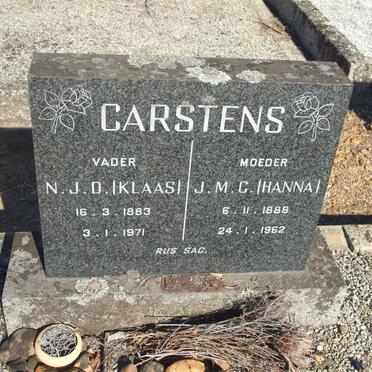 CARSTENS N.J.D. 1883-1971 &amp; J.M.C. 1888-1962