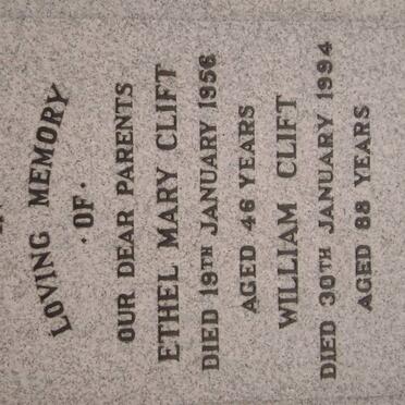 CLIFT William -1994 &amp; Ethel Mary -1956