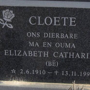CLOETE Elizabeth Catharina 1910-1995