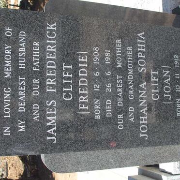 CLIFT James Frederick 1908-1981 &amp; Johanna Sophia 1912-2004