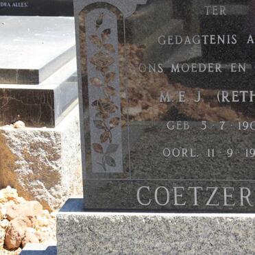 COETZER M.E.J. 1906-1981