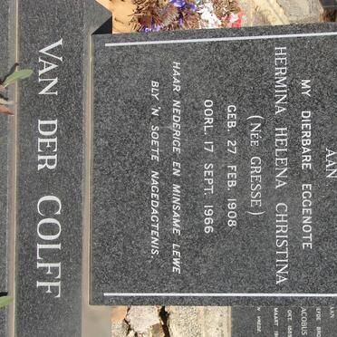 COLFF Hermina Helena Christina, van der nee GRESSE 1908-1966