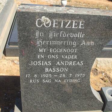 COETZEE Josias Andreas Basson 1925-1975