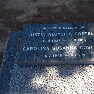 COSTELLO Justin Aloysius 1927-2007 &amp; Carolina Susanna 1945-1993